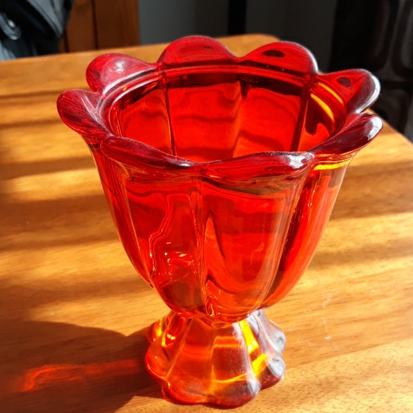 1930's period glass vase with top - Picture 2 of 5